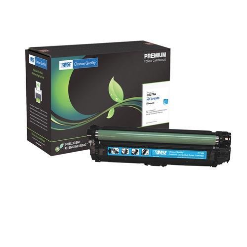 HP CE271A, 650A Brand New Compatible Color(Cyan) Laser Toner Cartridge with Smart Print Chip by MSE 02-21-55114
